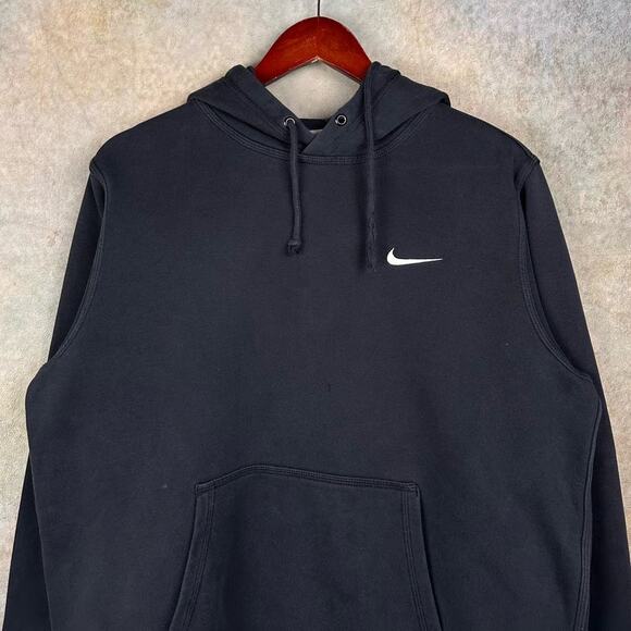 Nike Sportswear Hoodie Sweatshirt Mens Sz L Black Pullover Embroidered Logo - Picture 2 of 10